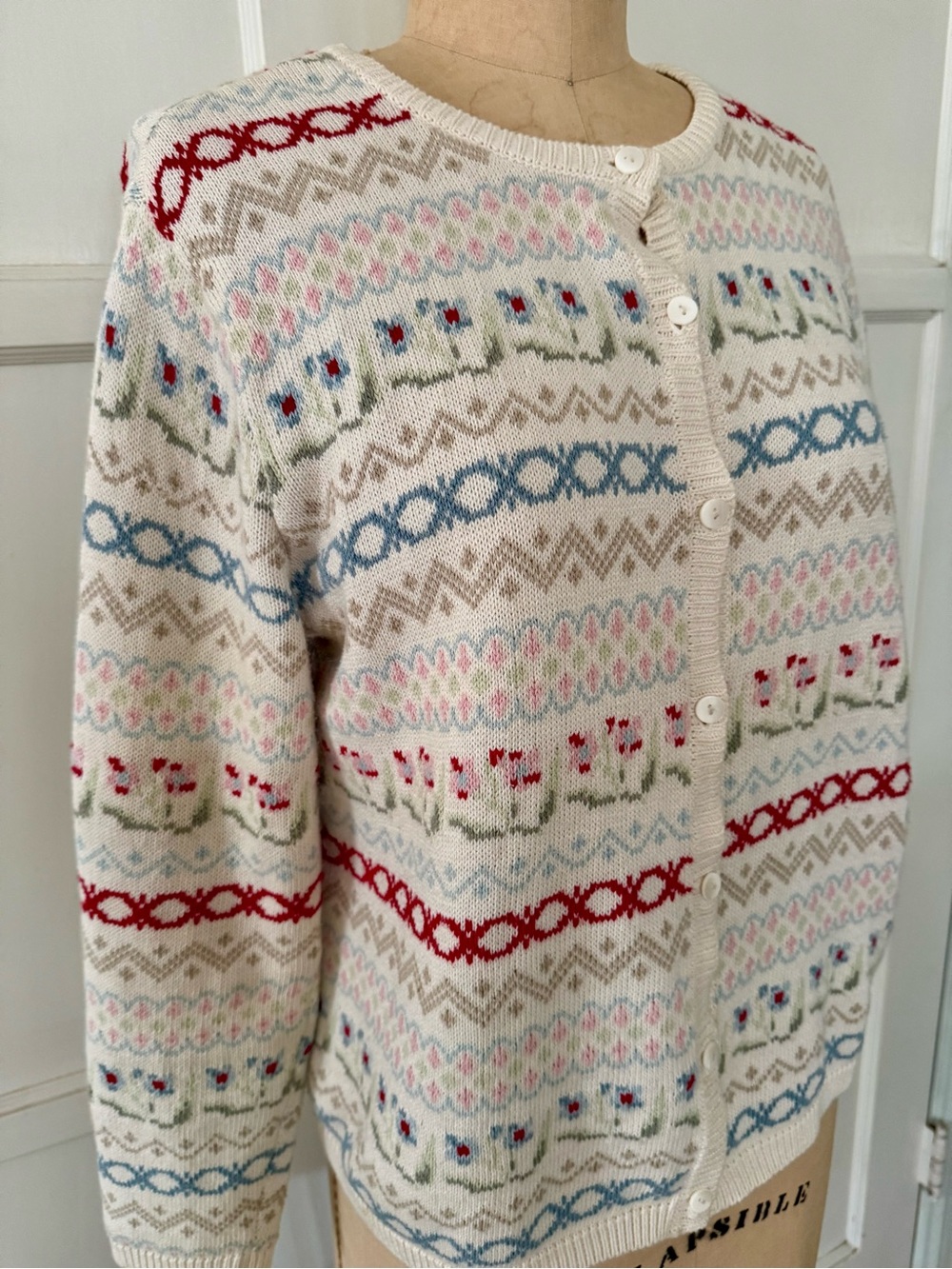 Talbots 💯 cottonButton-Front Women's petite Sweater Cardigan - Picture 1 of 8